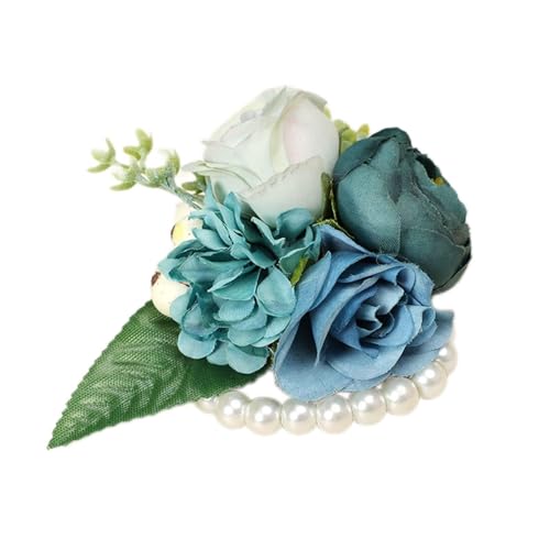 HEYDGBBZ Hochzeit Schmuck Handgelenk Elegante Perlen-Handgelenk-Corsage, Brautjungfer, Kinderhand, Blumen-Ehe, schöne Braut, Hochzeit, Armbänder, Mädchen-Schmuck (Farbe: 5) (Color : 6) von HEYDGBBZ