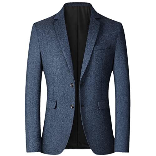 Blazer Herren Einfarbig Business Causal Herren Anzüge Mäntel Herren Blazer Zwei Knöpfe Klappentasche Freizeit Blazer von HEYDHSDC