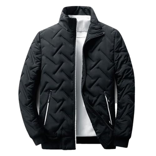 HEYDHSDC Herren Stehkragen Leichter Parkas Mantel Herren Langarm Windbreaker Jacken, Schwarz , XXL von HEYDHSDC