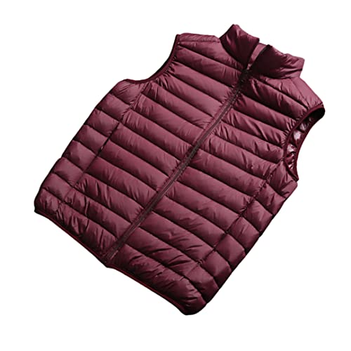 Herren Ultra Light Daunenweste Packable Puffer Vest Burgundy M von HEYDHSDC