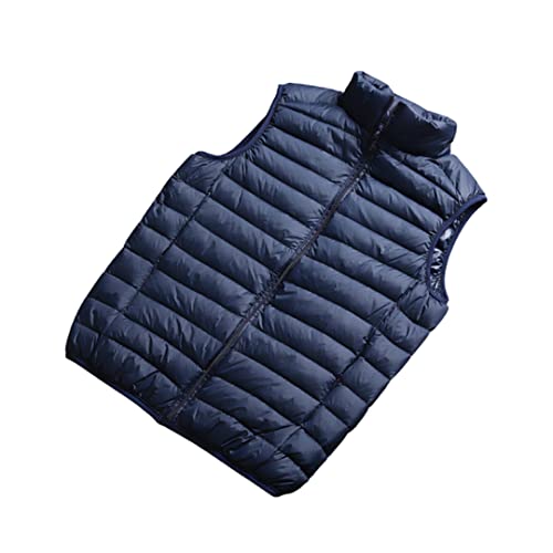 Herren Ultra Light Daunenweste Packable Puffer Weste Marineblau XL von HEYDHSDC