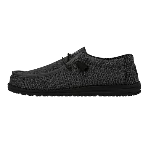 HEYDUDE Wally Sox Herren - Slip on Schuhe - Mokassin Stil, Micro Total Black, 47 von HEYDUDE