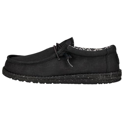 HEYDUDE Wally Stretch Canvas Herren - Slip on Schuhe - Mokassin Stil, Black, 44 von HEYDUDE