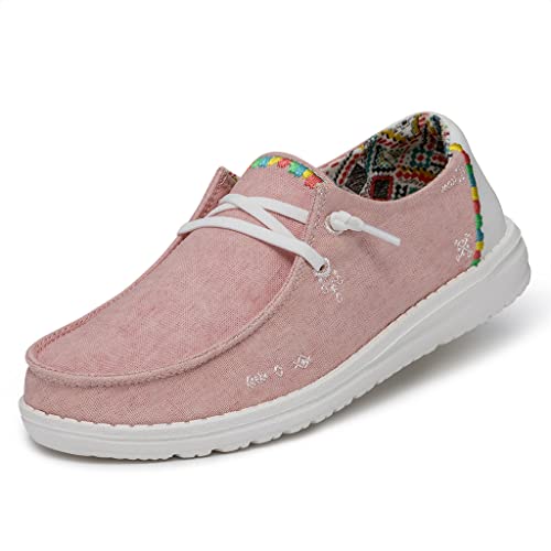 Hey Dude Damen Slipper Schuhe Wendy Boho Slipper Textil Freizeit Elegant Slip-Ons Uni Damen Textil Slipper Wendy Boho, Rosé, 42 EU von HEYDUDE