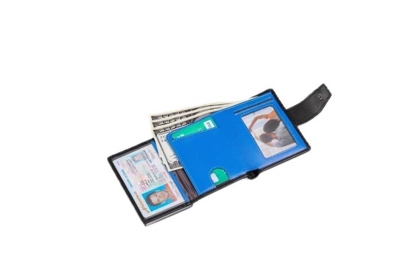 HEYHIPPO Geldbörse Multifunktionale Leder Herrengeldbörse Rindsleder, Geldbörse Aluminiumlegierung von HEYHIPPO