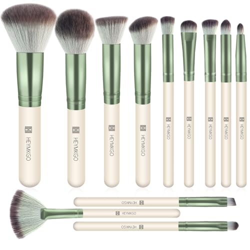 HEYMKGO Pinselset Makeup 12PCS Diversity Make Up Pinsel Set Premium Schminkpinsel Set mit Synthetischen Borsten für Foundation Puder Concealer Rouge Lidschatten Augenbrauen Highlight HEYMKGO Pinselset Makeup 12PCS Diversity Make Up Pinsel Set Premium Schminkpinsel Set mit Synthetischen Borsten für Foundation Puder Concealer Rouge Lidschatten Augenbrauen Highlight von HEYMKGO