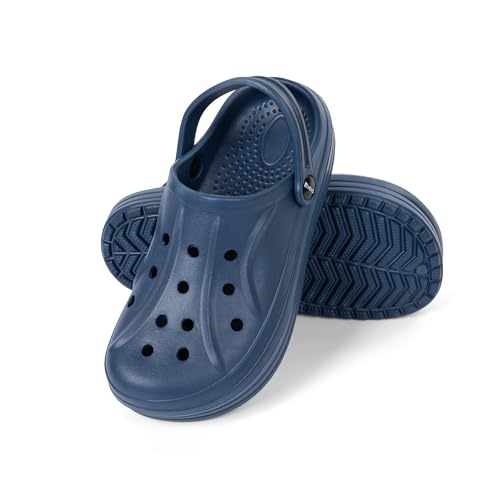 HEYO Clogs Herren Damen Leichte Gartenschuhe Pantoletten Unisex Gartenclogs Sandalen (Blau, EU Schuhgrößensystem, Erwachsene, Numerisch, M, 38) von HEYO