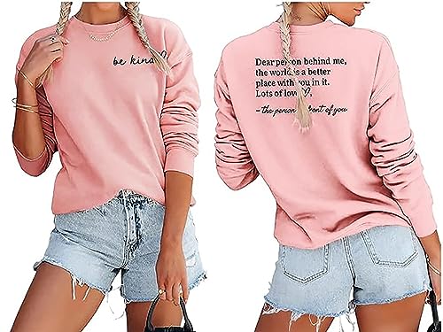 HEYO Damen-Sweatshirt, You Are Amazing Beautiful Enough Pullover Casual Inspiration Positive Langarm Tops, Pink-S1, M von HEYO