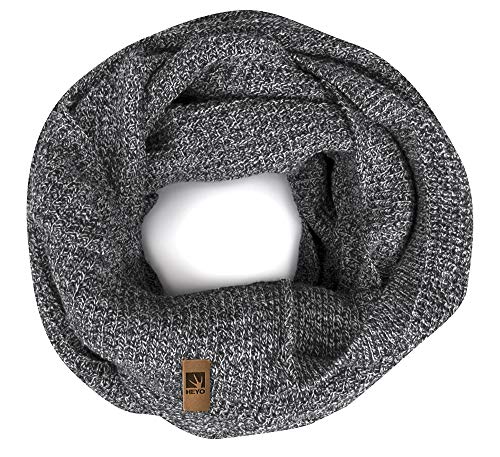 HEYO Rundschal H16025 | Winter Loop Schal für Herren | weiches gestricktes Schlauchschal | warmes Strickschal (Hellgrau) von HEYO