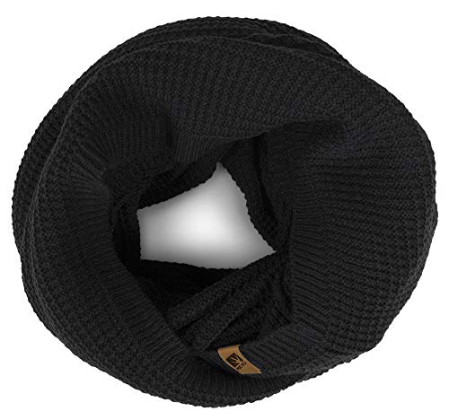 HEYO Rundschal H16025 | Winter Loop Schal für Herren | weiches gestricktes Schlauchschal | warmes Strickschal (Schwarz) von HEYO
