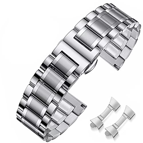 HEYOZURY Uhrenarmbänder für Uhr mit Geraden und Gebogenen Ende 16mm,18mm,19mm,20mm,22mm,24mm Ersatzband Armbänder für Herren/Damen von HEYOZURY