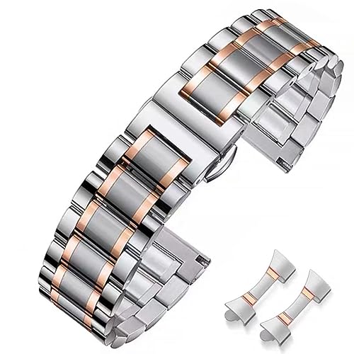 HEYOZURY Uhrenarmbänder für Uhr mit Geraden und Gebogenen Ende 16mm,18mm,19mm,20mm,22mm,24mm Metal Ersatzband Armbänder für Herren/Damen von HEYOZURY