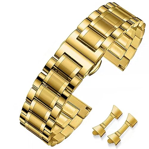 HEYOZURY Uhrenarmbänder für Uhr mit Geraden und Gebogenen Ende 16mm,18mm,19mm,20mm ,22mm,24mm Metal Ersatzband Armbänder für Herren/Damen von HEYOZURY