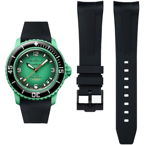 HEYOZURY Uhrenarmband für Blancpain X Swatch Fifty Fathoms 22mm Weiches Gummi Gebogenes Ende Männer Ersatz Armband für Blancpain x Swatch Herren Damen mit Werkzeug Entfernen HEYOZURY Uhrenarmband für Blancpain X Swatch Fifty Fathoms 22mm Weiches Gummi Gebogenes Ende Männer Ersatz Armband für Blancpain x Swatch Herren Damen mit Werkzeug Entfernen von HEYOZURY