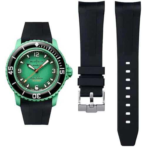 HEYOZURY Uhrenarmband für Blancpain X Swatch Fifty Fathoms 22mm Weiches Gummi Gebogenes Ende Männer Ersatz Armband für Blancpain x Swatch Herren Damen mit Werkzeug Entfernen HEYOZURY Uhrenarmband für Blancpain X Swatch Fifty Fathoms 22mm Weiches Gummi Gebogenes Ende Männer Ersatz Armband für Blancpain x Swatch Herren Damen mit Werkzeug Entfernen von HEYOZURY