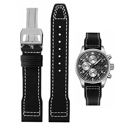 HEYOZURY Uhrenarmband für IWC Uhr Nylon Canvas Armband 20mm 21mm 22mm Ersatzband aus Echtem Ersatz Armband Faltschnalle Strap Original for Für IWC Pilot Portugal Serie für Männer HEYOZURY Uhrenarmband für IWC Uhr Nylon Canvas Armband 20mm 21mm 22mm Ersatzband aus Echtem Ersatz Armband Faltschnalle Strap Original for Für IWC Pilot Portugal Serie für Männer von HEYOZURY
