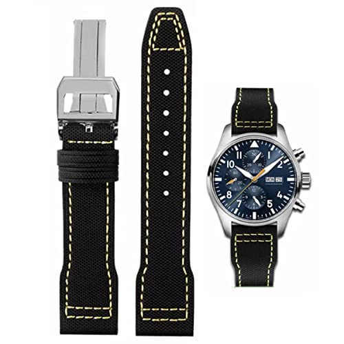 HEYOZURY Uhrenarmband für IWC Uhr Nylon Canvas Armband 20mm 21mm 22mm Ersatzband aus Echtem Ersatz Armband Faltschnalle Strap Original for Für IWC Pilot Portugal Serie für Männer HEYOZURY Uhrenarmband für IWC Uhr Nylon Canvas Armband 20mm 21mm 22mm Ersatzband aus Echtem Ersatz Armband Faltschnalle Strap Original for Für IWC Pilot Portugal Serie für Männer von HEYOZURY