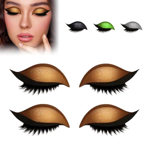Lazy Eyeshadow Wimpernsticker, 2025 neue Lidschatten-Wimpernsticker, 3-in-1 selbstklebende Make-up-Sticker, wiederverwendbar und ideal für Partys und Tanzveranstaltungen. von HEZDGPRFL
