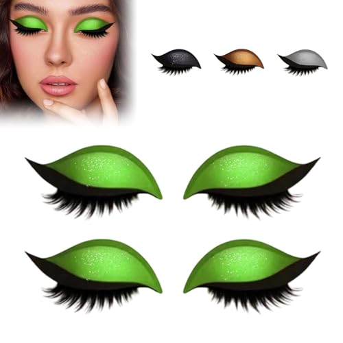 Lazy Eyeshadow Wimpernsticker, 2025 neue Lidschatten-Wimpernsticker, 3-in-1 selbstklebende Make-up-Sticker, wiederverwendbar und ideal für Partys und Tanzveranstaltungen. von HEZDGPRFL