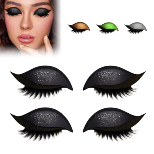 Lazy Eyeshadow Wimpernsticker, 2025 neue Lidschatten-Wimpernsticker, 3-in-1 selbstklebende Make-up-Sticker, wiederverwendbar und ideal für Partys und Tanzveranstaltungen. von HEZDGPRFL