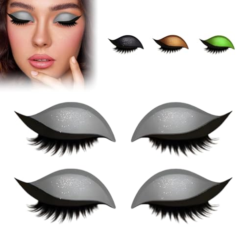 Lazy Eyeshadow Wimpernsticker, 2025 neue Lidschatten-Wimpernsticker, 3-in-1 selbstklebende Make-up-Sticker, wiederverwendbar und ideal für Partys und Tanzveranstaltungen. von HEZDGPRFL