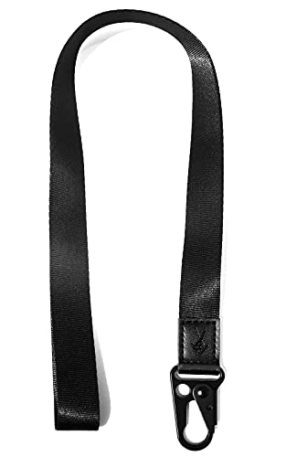 HEZEN Coole Lanyard für Schlüssel, Halsriemen Schlüsselbund für Frauen, Lanyard Logo für Männer, ID Lanyard (schwarz) von HEZEN