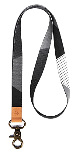 HEZEN Coole Lanyards, Halsband-Schlüsselanhänger, Hals-Lanyards für Schlüssel, Brieftaschen und Ausweishalter (Gestreift Schwarz) von HEZEN