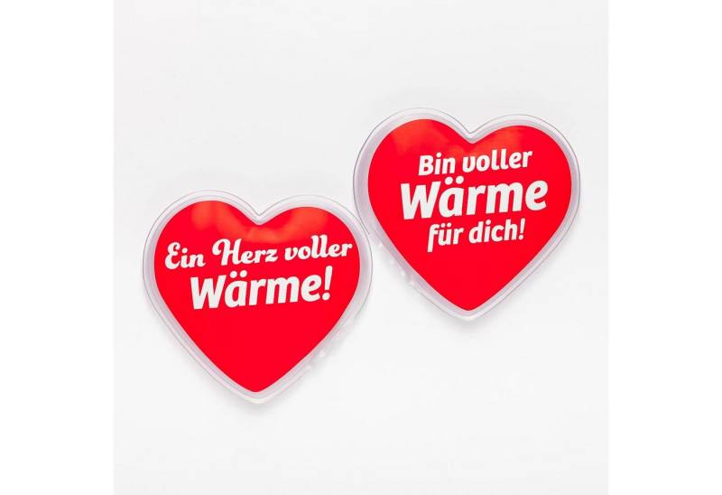 HF Home Flair Handwärmer hochwertige Handwärmer I Wiederverwendbar (2er Set Herzen mit Schrift), 2-tlg., Wiederverwendbare Taschenwärmer I tolle Muster von HF Home Flair