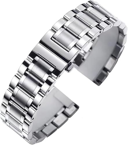 HFBZVAFC Edelstahl-Uhrenarmband 12 mm 14 mm 15 mm 16 mm 17 mm 18 mm 19 mm 21 mm 20 mm 22 mm 23 mm 24 mm Uhrenarmband Metallarmband Universal Smart Watch Ersatzarmband Unisex(Silver,24mm) von HFBZVAFC