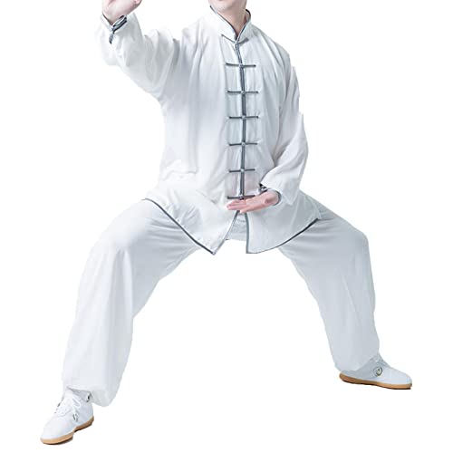 HFCY Traditionelles Tai Chi Kung-Fu Uniform, Kampfsport-Übungskostüm für Männer und Frauen, Anzüge für Meditation und Qigong, Weiß, Größe XS HFCY Traditionelles Tai Chi Kung-Fu Uniform, Kampfsport-Übungskostüm für Männer und Frauen, Anzüge für Meditation und Qigong, Weiß, Größe XS von HFCY