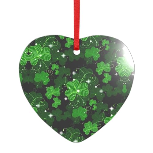 Acryl-Anhänger St. Patricks Day mit einem roten Band, jeder Anhänger ist perforiert mit einem 25 cm langen roten Band von HFDERW