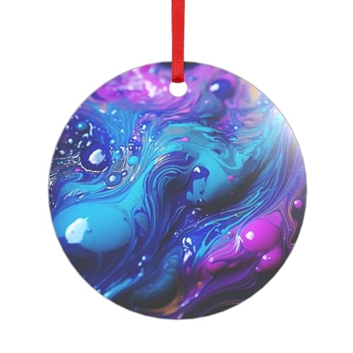 Colorful Thing Acryl-Anhänger mit einem roten Band, jeder Anhänger ist perforiert mit einem 25 cm langen roten Band, One Size von HFDERW