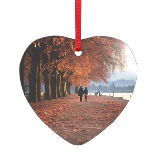 Herbst-Acryl-Anhänger mit einem roten Band, jeder Anhänger ist perforiert mit einem 25 cm langen roten Band, One Size von HFDERW