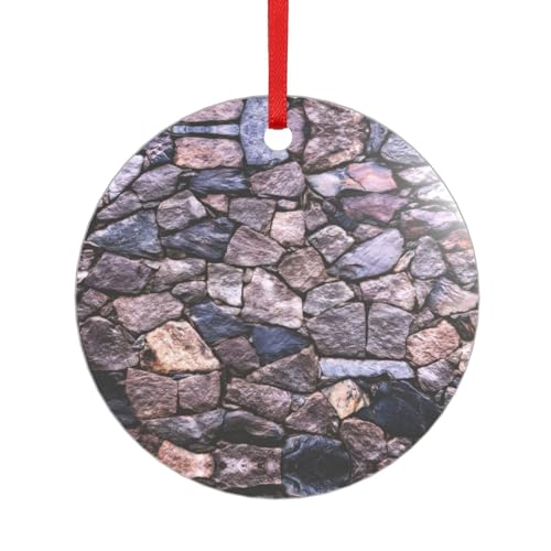 Massiver Steinwand-Kunst-Acryl-Anhänger mit einem roten Band, jeder Anhänger ist perforiert mit einem 25 cm langen roten Band, One Size von HFDERW