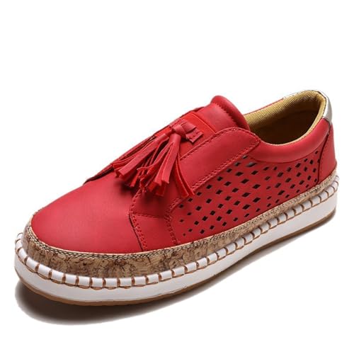 HFDHD Dotmalls Schuhe, 2024 Libiyi Schuhe Damen, Dotmalls Damen Ultra-Bequeme, atmungsaktive Sneakers, Bequeme Schuhe mit Fußgewölbeunterstützung für Damen (39,Red) von HFDHD