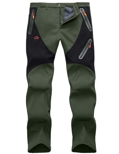 HFDWYJ Skihose Herren Wanderhose Outdoor Hosen Für Herren Thermohose Herren Winter Gefüttertwinterhose Softshellhose Herren Winddicht wasserdichte Hose Herren Thermo Hose Warm Gefüttert Trekkinghose von HFDWYJ