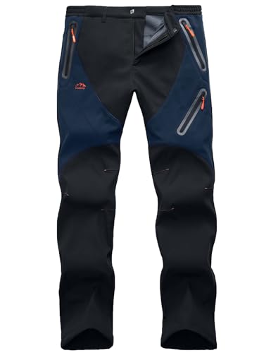 HFDWYJ Skihose Herren Wanderhose Outdoor Hosen Für Herren Thermohose Herren Winter Gefüttertwinterhose Softshellhose Herren Winddicht wasserdichte Hose Herren Thermo Hose Warm Gefüttert Trekkinghose von HFDWYJ