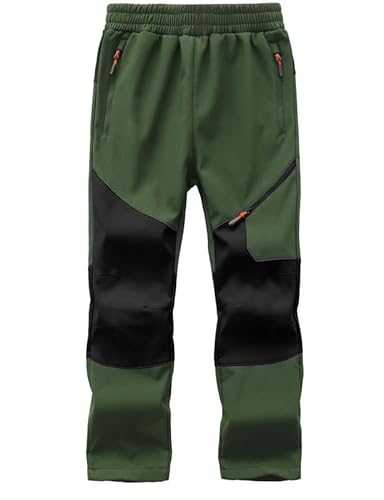 HFDWYJ Softshell Hose Kind Skihose Kinder Softshell Skihose Warm Gefütterte Thermohose Für Jungen Wasserdicht Hose Winddichte Winter Hose Dünne Softshellhose Kinder Schwarz M von HFDWYJ