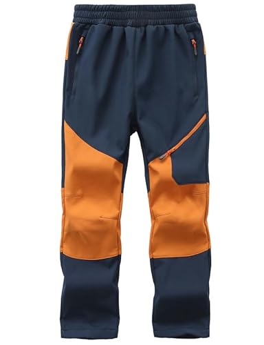 HFDWYJ Softshell Hose Kind Skihose Kinder Softshell Skihose Warm Gefütterte Thermohose Für Jungen Wasserdicht Hose Winddichte Winter Hose Dünne Softshellhose Kinder von HFDWYJ