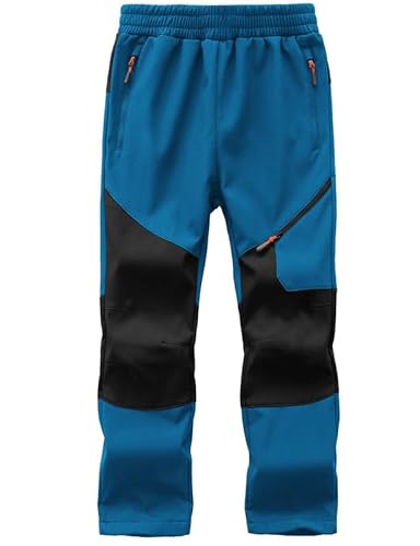 HFDWYJ Softshellhose Kinder Winter Skihose Kinder Outdoor Hosen Fleece Gefüttert wasserdichte Hose Mädchen Schneehose 152 Jungen Funktionshose Regenhose Softshellhose Mädchen von HFDWYJ