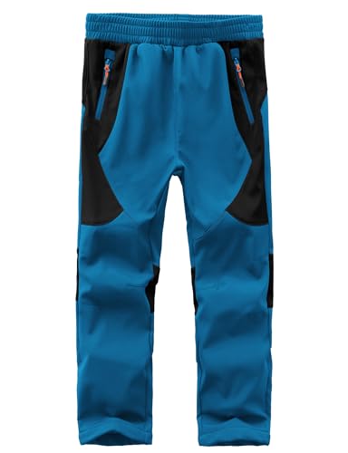 HFDWYJ Winterhose Softshellhose Kinder Mit Fleecefutter wasserdichte Outdoor Hose Warm Skihose Wanderhose Jungen von HFDWYJ