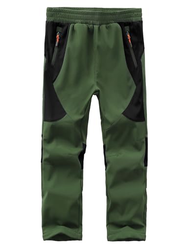 HFDWYJ Winterhose Softshellhose Kinder Mit Fleecefutter wasserdichte Outdoor Hose Warm Skihose Wanderhose Jungen von HFDWYJ