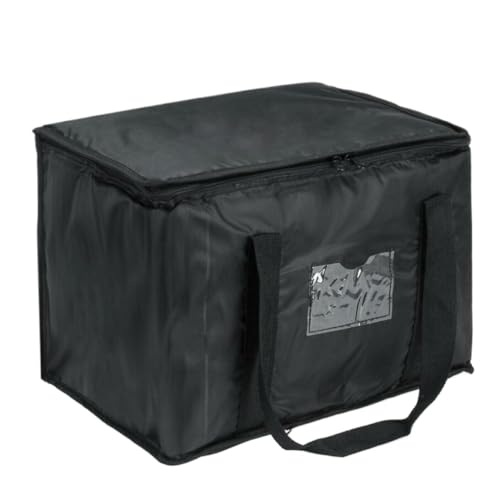 HFGDRH Delivery Bags,WäRmehaltebeutel Pizza, 16L/28L/50L Lebensmittellieferung Isolierte Taschen Pizza Takeaway Thermo Warm/Kalt Große Tasche Ruck Cooler Getränketräger Zusammenklappbar(Black,16L) von HFGDRH