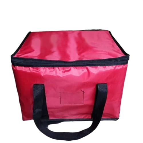 HFGDRH Delivery Bags,WäRmehaltebeutel Pizza, 16L/28L/50L Lebensmittellieferung Isolierte Taschen Pizza Takeaway Thermo Warm/Kalt Große Tasche Ruck Cooler Getränketräger Zusammenklappbar(Red,16L) von HFGDRH