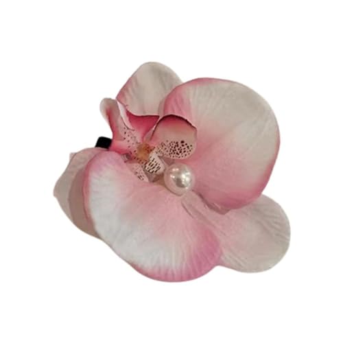 HFLWYWD Phalaenopsis Orchidee künstliche Blumen-Haarspange, hawaiianische Blumen-Haarspangen, elegante Kunstseide, Orchidee, Kopfschmuck, Haarnadeln, Kopfbedeckung für Damen und Kinder von HFLWYWD