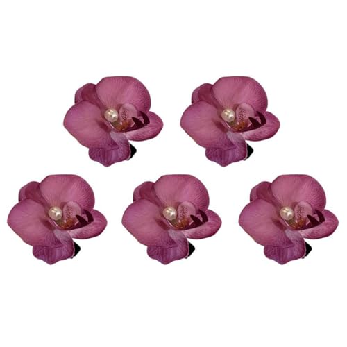 Phalaenopsis Orchidee künstliche Blumen-Haarspange, hawaiianische Blumen-Haarspangen, elegante Kunstseide, Orchidee, Kopfschmuck, Haarnadeln, Kopfbedeckung für Damen und Kinder von HFLWYWD