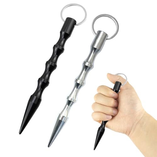 HFMYGS 2 Stück Kubotan Selbstverteidigung Schlüsselanhänger, Selbstverteidigung Waffen Legal, Keychain Selbstschutz Weapons, Legal Verteidigungs für Frauen Self Defense Schlüsselanhänger von HFMYGS