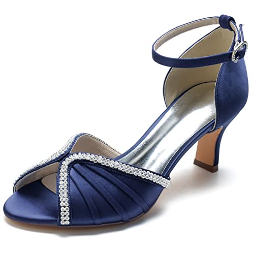 HFWXYSA Damen Peeptoe Brautschuhe 6,5 cm Kätzchenabsatz Satin Pumps Strass Knöchelriemen Sandalen Hochzeitsschuhe,Marine,37 EU HFWXYSA Damen Peeptoe Brautschuhe 6,5 cm Kätzchenabsatz Satin Pumps Strass Knöchelriemen Sandalen Hochzeitsschuhe,Marine,37 EU von HFWXYSA