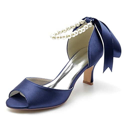 HFWXYSA Frauen Peeptoe Braut Sandalen Elfenbein Satin Perlen Knöchelriemen Party Hochzeitsschuhe Hoher Absatz Braut Abend Sandalen,Marine,38 EU HFWXYSA Frauen Peeptoe Braut Sandalen Elfenbein Satin Perlen Knöchelriemen Party Hochzeitsschuhe Hoher Absatz Braut Abend Sandalen,Marine,38 EU von HFWXYSA