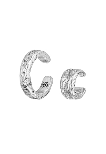HG HAZE & GLORY Ohrringe Herren aus 925 Sterling Silber, Schmuck Männer, Silberohrringe oxidiert, EarcuffSet, Cool, Like it rough von HG HAZE & GLORY
